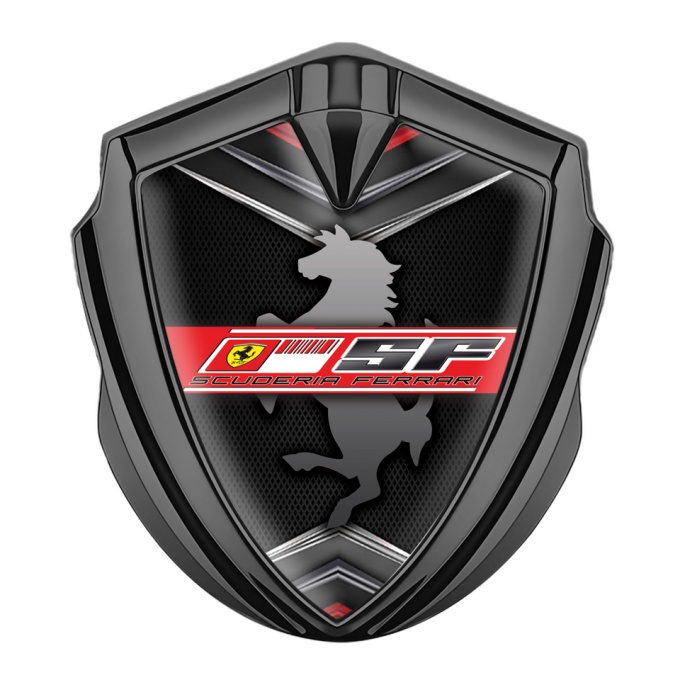 Ferrari Fender Metal Emblem Badge Graphite Mesh Scuderia Design