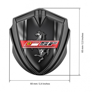 Ferrari Trunk Emblem Badge Graphite Black Scuderia Logo Design