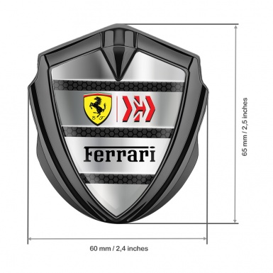 Ferrari Trunk Metal Emblem Badge Graphite Grey Plates Shield Logo