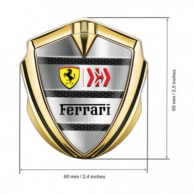 Ferrari Trunk Metal Emblem Badge Gold Grey Plates Shield Logo
