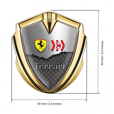 Ferrari Self Adhesive Bodyside Emblem Gold Metallic Mesh Design