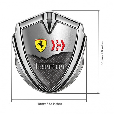 Ferrari Self Adhesive Bodyside Emblem Silver Metallic Mesh Design