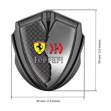 Ferrari Metal Emblem Self Adhesive Graphite Torn Metal Design