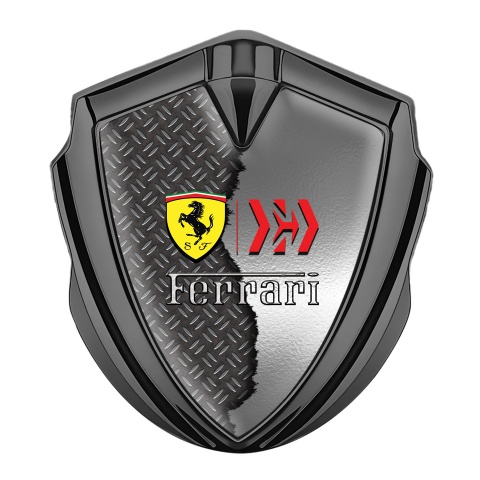 Ferrari Metal Emblem Self Adhesive Graphite Torn Metal Design