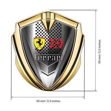 Ferrari Bodyside Emblem Gold Rear Grill Classic Logo Design