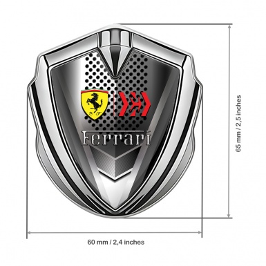 Ferrari Bodyside Emblem Silver Rear Grill Classic Logo Design