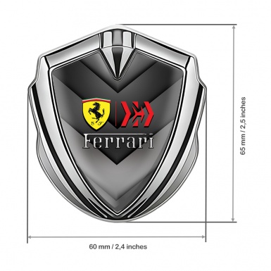 Ferrari Bodyside Badge Self Adhesive Silver V Shaped Edition
