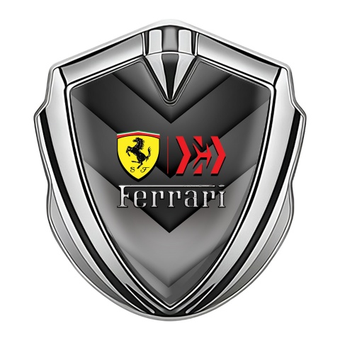 Ferrari Bodyside Badge Self Adhesive Silver V Shaped Edition