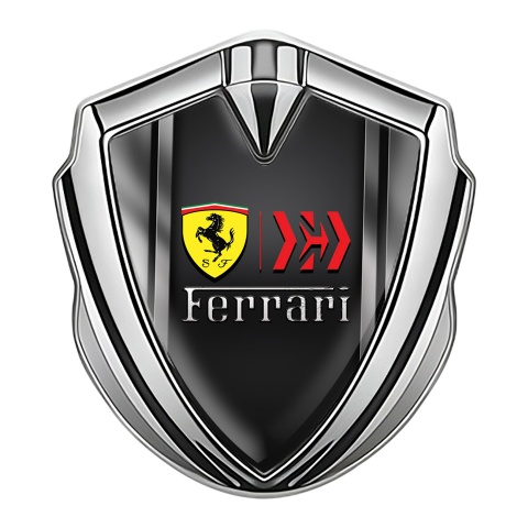 Ferrari Tuning Emblem Self Adhesive Silver Gradient Lines Edition