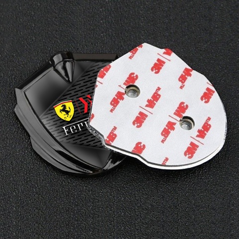 Ferrari Fender Metal Badge Graphite Metallic Pattern Design