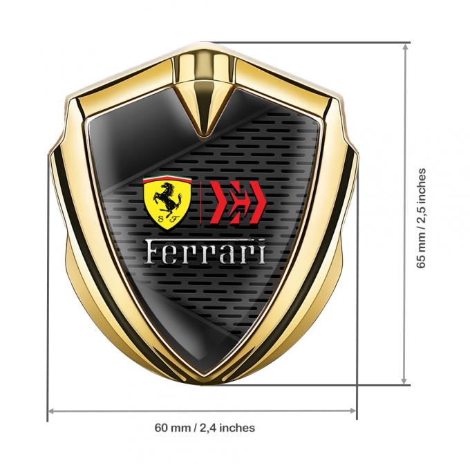 Ferrari Fender Metal Badge Gold Metallic Pattern Design | Metal Emblems ...