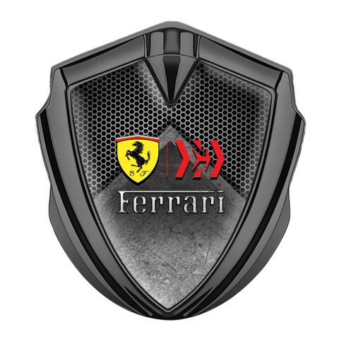 Ferrari Trunk Emblem Badge Graphite Grey Hexagon Edition
