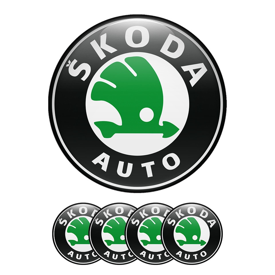Skoda Center Hub Dome Stickers classis Emblem Badge, Wheel Emblems, Stickers