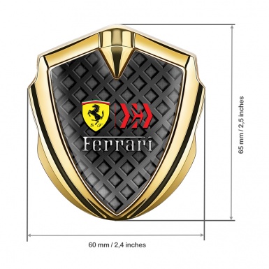 Ferrari Self Adhesive Bodyside Emblem Gold Waffle Design
