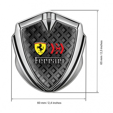 Ferrari Self Adhesive Bodyside Emblem Silver Waffle Design