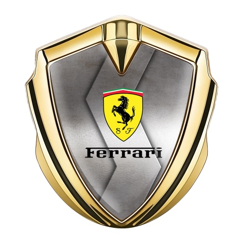Ferrari Metal Emblem Self Adhesive Gold Modern Design