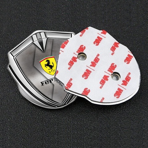 Ferrari Metal Emblem Self Adhesive Silver Modern Design