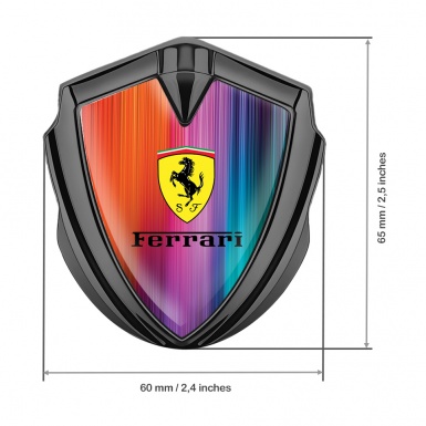 Ferrari 3D Car Metal Emblem Graphite Colorful Shield Design