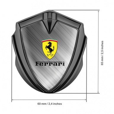 Ferrari Bodyside Badge Self Adhesive Graphite Brushed Metal Design