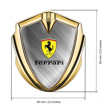 Ferrari Bodyside Badge Self Adhesive Gold Brushed Metal Design