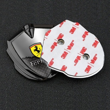 Ferrari Tuning Emblem Self Adhesive Graphite Half Metallic Mesh
