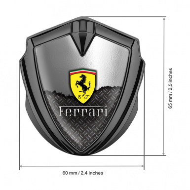 Ferrari Tuning Emblem Self Adhesive Graphite Half Metallic Mesh