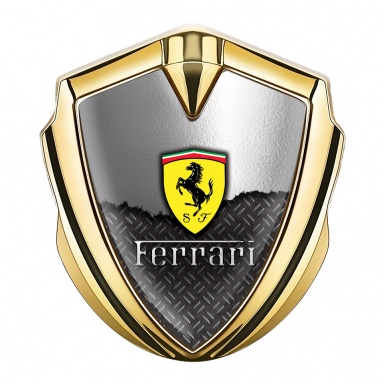 Ferrari Tuning Emblem Self Adhesive Gold Half Metallic Mesh