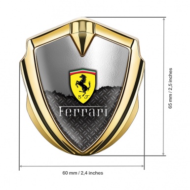 Ferrari Tuning Emblem Self Adhesive Gold Half Metallic Mesh