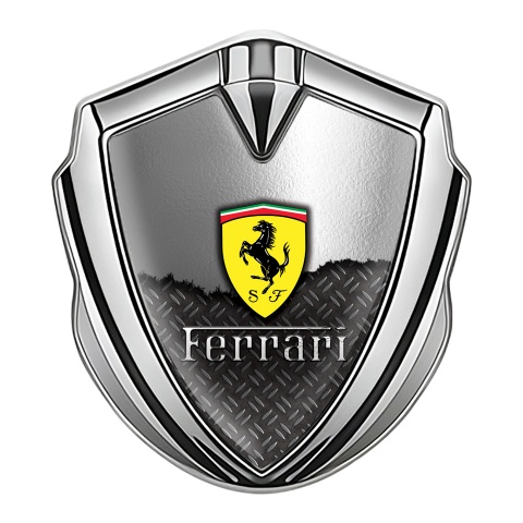 Ferrari Tuning Emblem Self Adhesive Silver Half Metallic Mesh