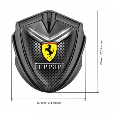 Ferrari Fender Emblem Badge Graphite Dotted Metal Template