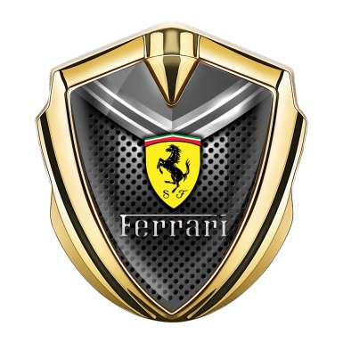 Ferrari Fender Emblem Badge Gold Dotted Metal Template