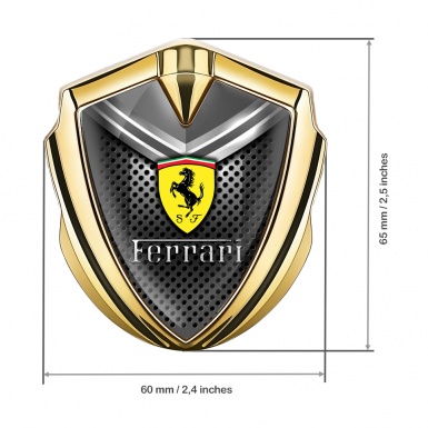 Ferrari Fender Emblem Badge Gold Dotted Metal Template