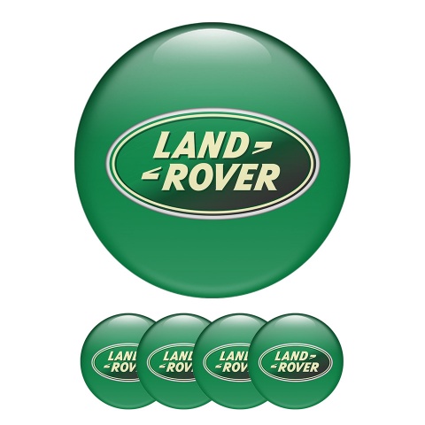 Land Rover Domed Stickers Wheel Center Cap Green Color