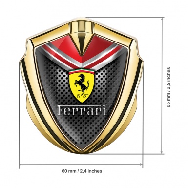 Ferrari Fender Metal Badge Gold Grill Red Elements Design