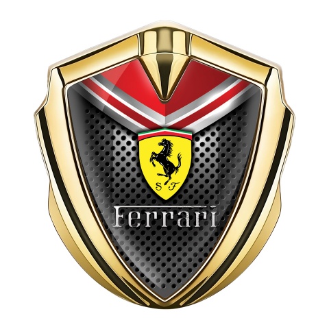 Ferrari Fender Metal Badge Gold Grill Red Elements Design