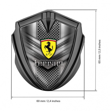 Ferrari Trunk Emblem Badge Graphite V Shaped Stripes Edition