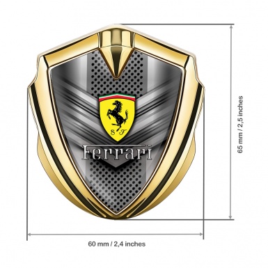 Ferrari Trunk Emblem Badge Gold V Shaped Stripes Edition