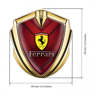 Ferrari Self Adhesive Bodyside Emblem Gold Red Hex Edition