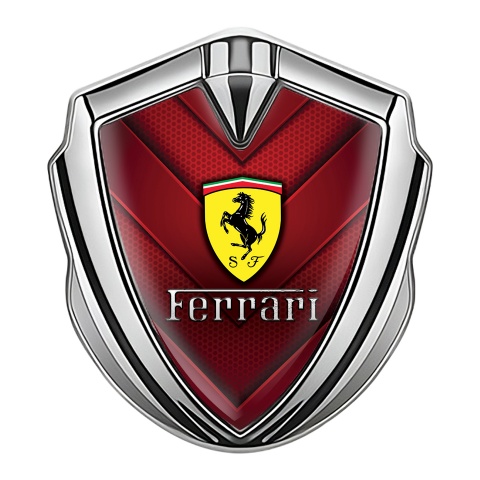 Ferrari Self Adhesive Bodyside Emblem Silver Red Hex Edition