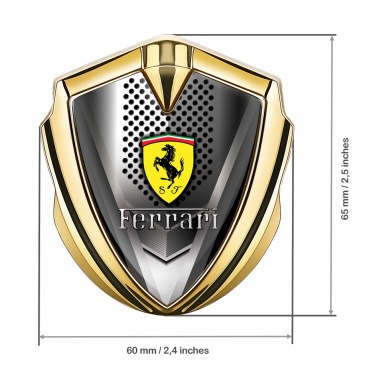 Ferrari Metal Emblem Self Adhesive Gold Engine Cover Design