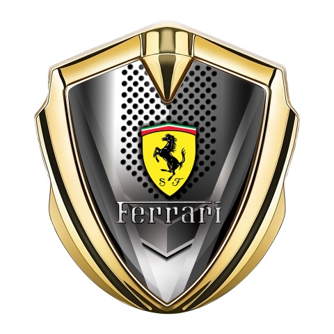 Ferrari Metal Emblem Self Adhesive Gold Engine Cover Design