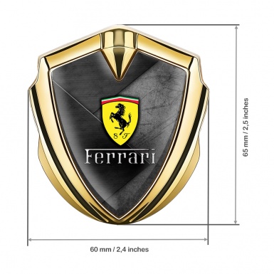 Ferrari 3D Car Metal Emblem Gold Dark Mass Logo Edition