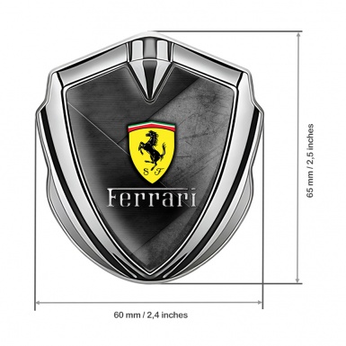 Ferrari 3D Car Metal Emblem Silver Dark Mass Logo Edition