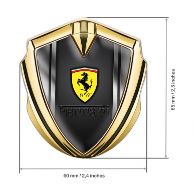 Ferrari Tuning Emblem Self Adhesive Gold Black Gradient Design
