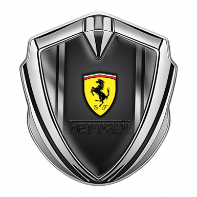 Ferrari Tuning Emblem Self Adhesive Silver Black Gradient Design