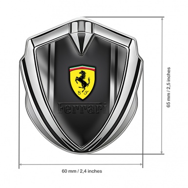 Ferrari Tuning Emblem Self Adhesive Silver Black Gradient Design