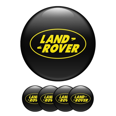 Land Rover Silicone Stickers Center Hub Yellow Logo