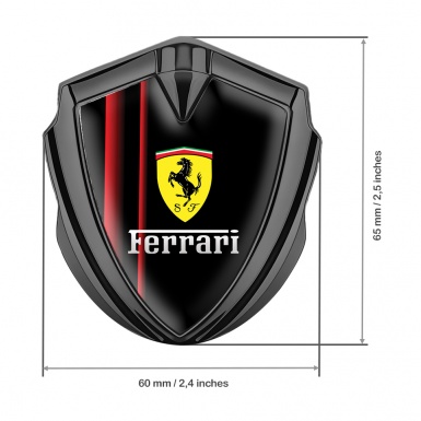 Ferrari Fender Emblem Badge Graphite Red Sidelines Edition