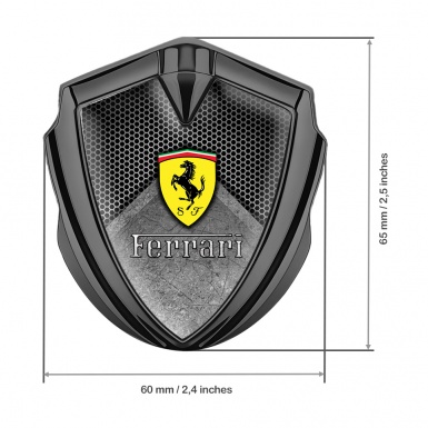 Ferrari Fender Metal Emblem Graphite Honeycomb Classic Logo