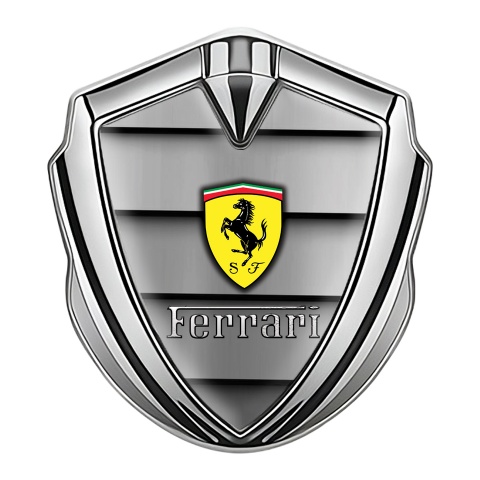 Ferrari Trunk Emblem Badge Silver Grey Engine Cover Design